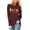 A Wine Red, variant on Womens Funny Long Sleeve Halloween Thanksgiving Fall Pumpkin T-Shirts Graphic Tee Tops