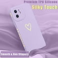 thumbnail image 5 of Compatible with iPhone 12 Case 6.1 inch for Women Girls, Cute Luxury Love Heart [Soft Anti-Scratch Full Camera Lens Protection] Silicone Girly Shockproof Phone Case for iPhone 12-Purple, 5 of 13