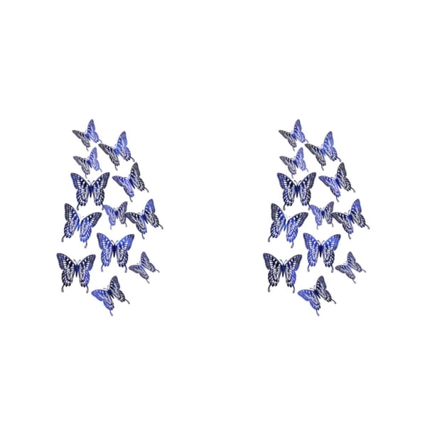 Decoración de Pared Mariposas simuladas Cateissary LK12 azul 2piezas
