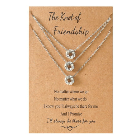

CHAOMA 2/3 Packs Knot Necklaces Best Friend Forever Friendship Pendant Necklace Gift for Women Teen Girls Silver/Gold