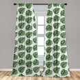 thumbnail image 5 of Ambesonne Green Leaf Curtains, Palm Leaves Nature, Pair of 28"x95", White and Green, 5 of 5