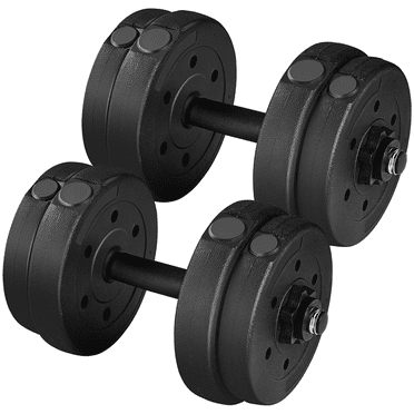 Easyfashion 33lb Adjustable Dumbbell Weight Set for Home Gym,Black