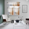 thumbnail image 5 of Abstract Color Stitching Kitchen Curtains Valances and Tiers Set of 3 Brown Grey Graffiti Tier Curtains and Valance with Rod Pocket for Small Windows, 27.5"x24", 5 of 9