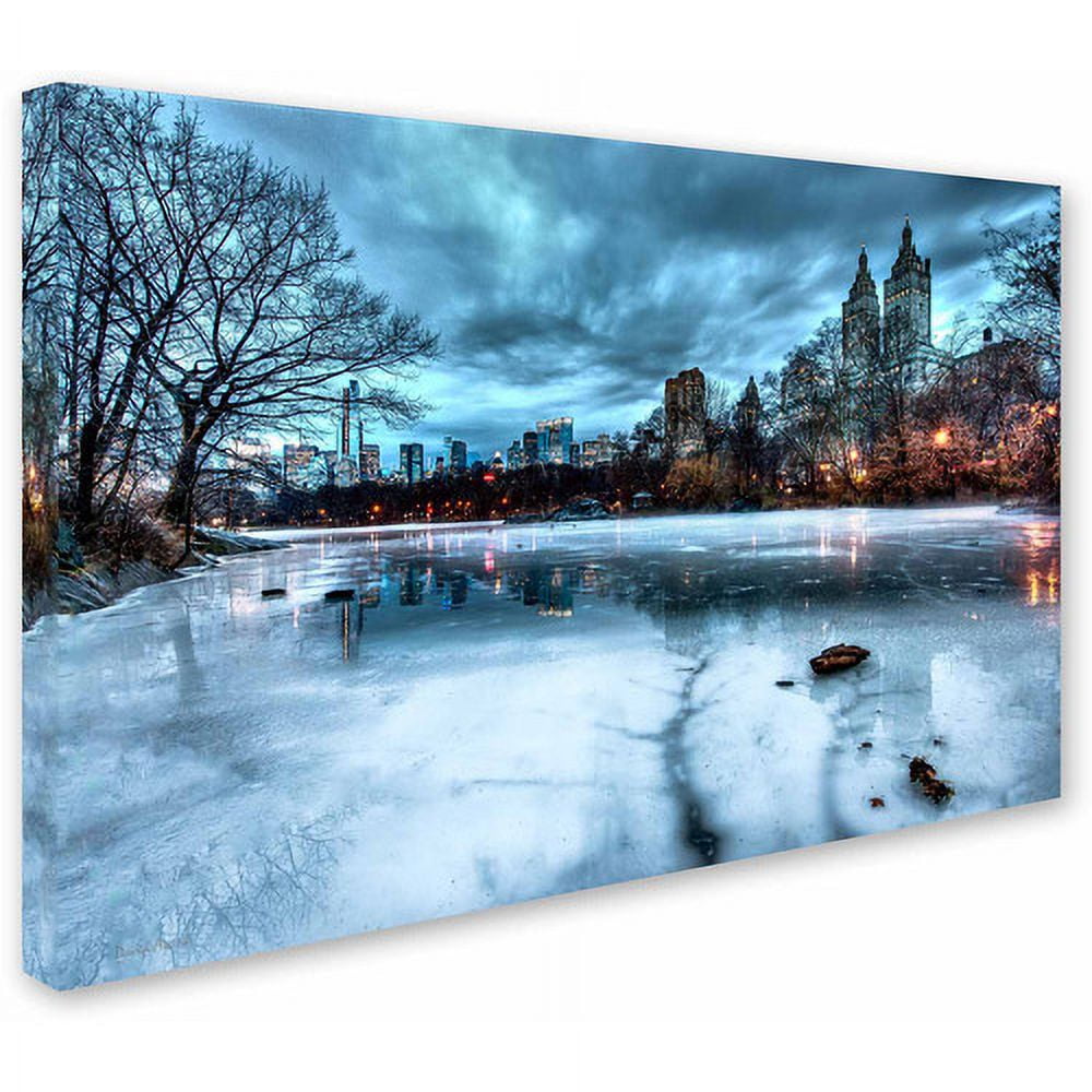 Trademark Fine Art "Frozen Central Park Lake II" Canvas Art by David Ayash