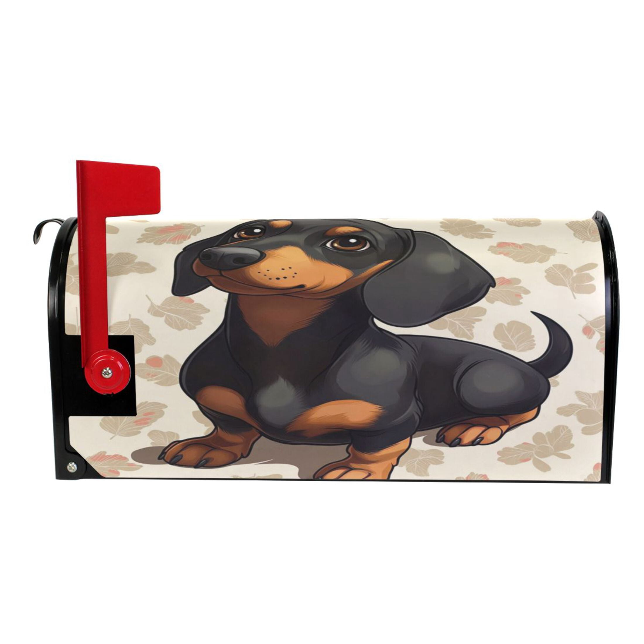 WOBOGO Dachshund Pattern Mailbox Cover Magnetic for Garden Yard Home Decor Standard Size 25.4×20.78in