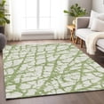 thumbnail image 5 of HomeRoots 676844 5 x 8 ft. Green & Ivory Abstract Transitional Washable Machine Made Rectangle Area Rug with UV Protection, 5 of 9