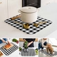 thumbnail image 4 of Dish Drying Mat for Kitchen Countertop, Buffalo Check Plaid Absorbent Dish Mat Quick Dry Non Slip Draining Mat Kitchen Drying Pad for Dishes, Utensils 18x24 Inch Black White Plaid Farmhouse, 4 of 9