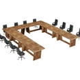 thumbnail image 2 of Finmind 6FT All-Wood Conference Table: 70.87" Executive Business Furniture, Rectangular Seminar Table, Walnut, 2 of 7