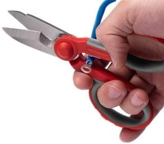 Ascend Tools Multipurpose Electrician's Shears 5-1/2 inch -  High Carbon Steel Serrated Blade, Cut / Strip Electrical Wire, Wire Cutting Notch, Crimp Terminals, Clean/file Electrical Boxes