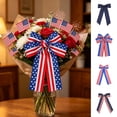 thumbnail image 7 of JHyouerji 4th of July Decor Bow for Wreath Red White Blue Stripe Stars Tree Topper Bows for Patriotic Independence Day Veterans Day Front Door Indoor Outdoor Decorations, 7 of 7