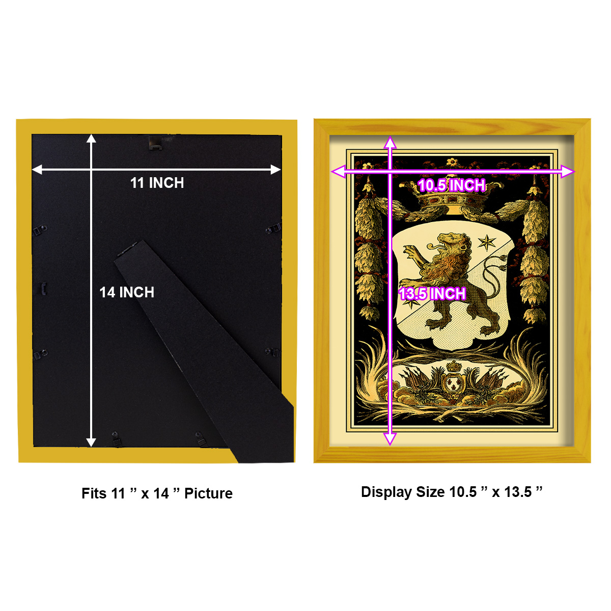 Family Crest III -Framed Print w/glass-Sunflower Yellow