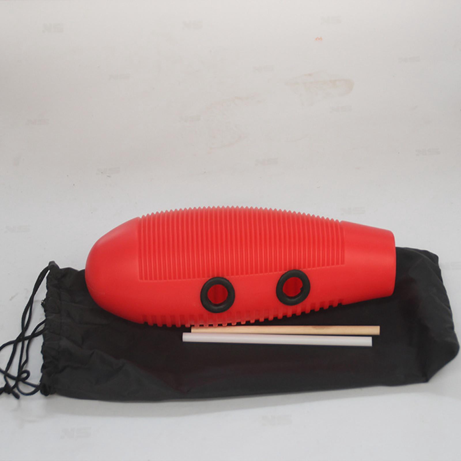 Dualoai Fish Guiro Instrument Musical Training Tool for Beginners Band Accompaniment red