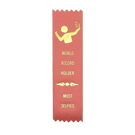 Record Holders Card - World Record Holder Most Selfies Adulting Award Ribbon on Gift Card