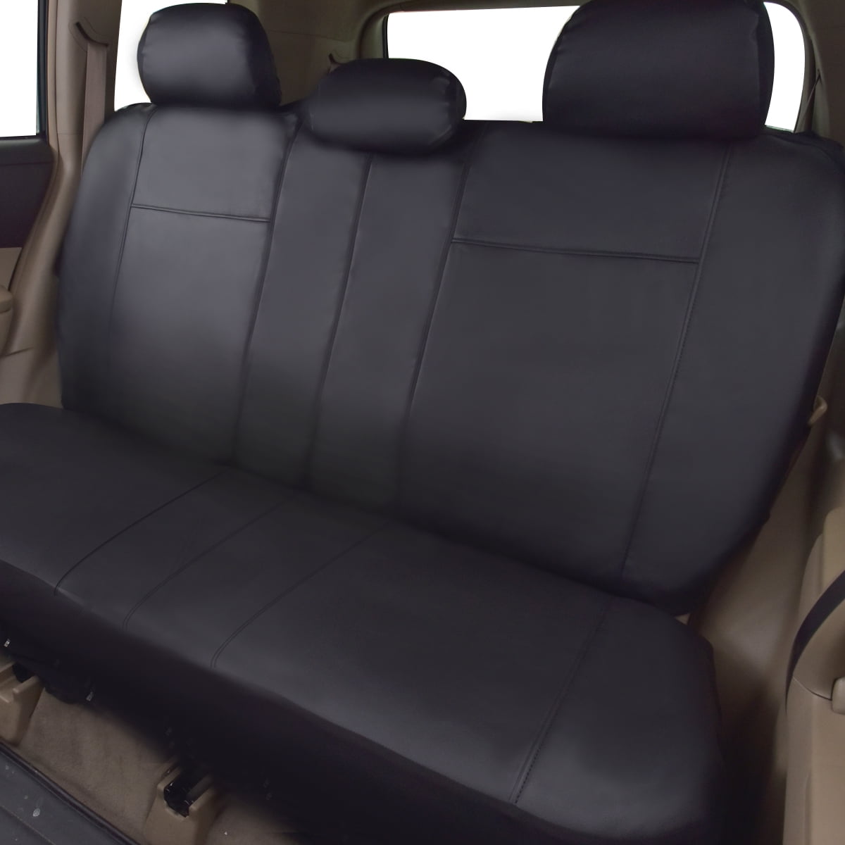 Flying Banner Car Seat Covers Protectors Full Set Synthetic Leather Full Set Black