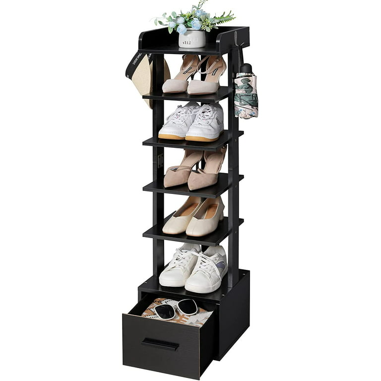 Nicewell Vertical Shoe Rack for Small Spaces, 9-Tiers Narrow Shoe Shelf  Closet Organizers and Storage, Sturdy & Space Saving Tall Shoe Rack for  Entryway, Black 