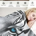 thumbnail image 3 of COMIO Tiger Throw Blanket White Tiger Sherpa Blanket Throw for Kids, Reversible Soft Cozy Blanket Bed Couch Sofa for All Seasons, 3 of 6