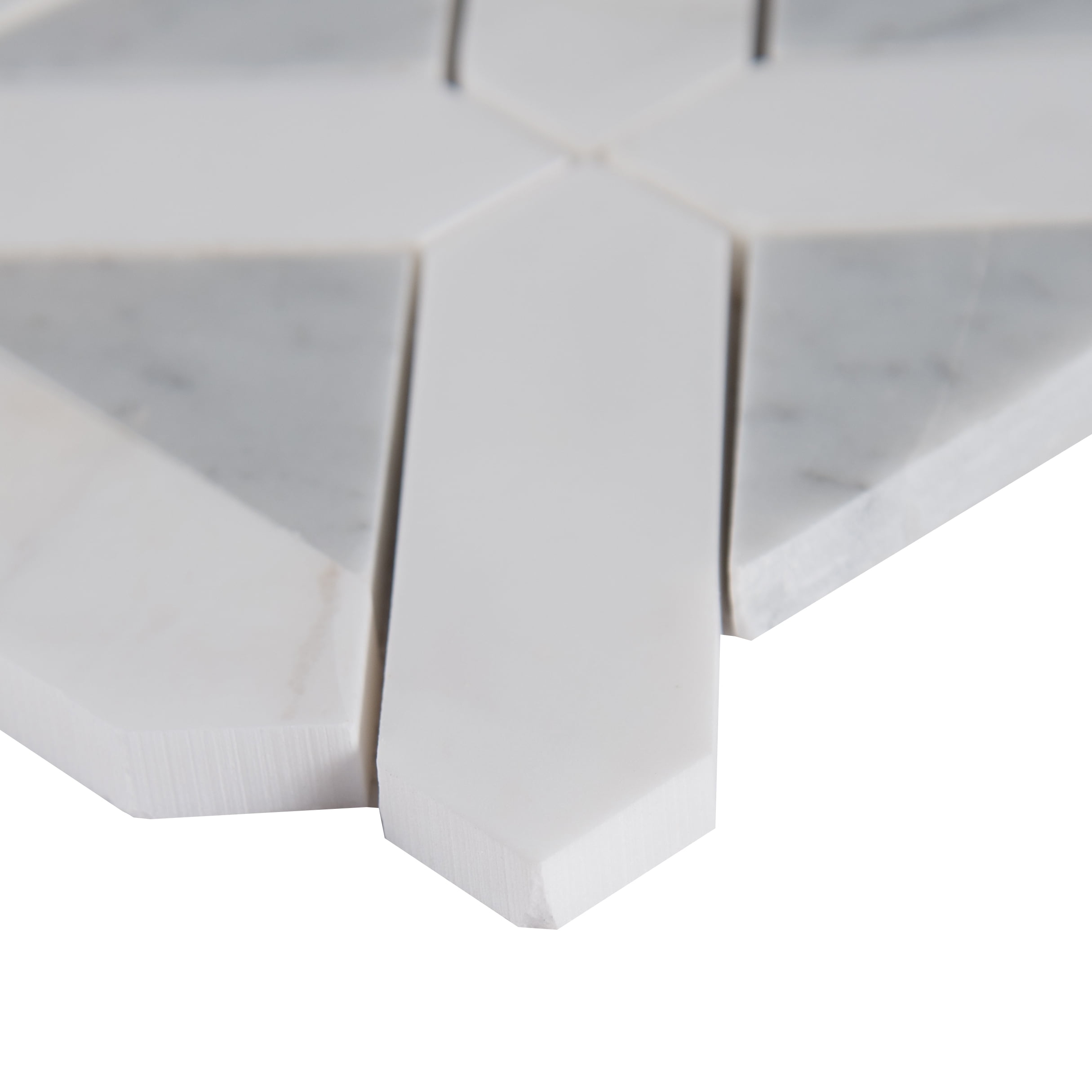 MSI Bianco Dolomite Geometrica 12 in. x 12 in. Polished Marble Mesh-Mounted Mosaic Tile (10 Sq. ft./Case)
