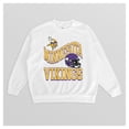 thumbnail image 4 of Women's Gameday Couture  White Minnesota Vikings Oversized Hard Earned Premium Fleece Pullover Sweatshirt, 4 of 4