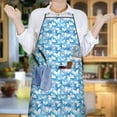 thumbnail image 6 of Pink Butterfly Geometric Pattern Apron-Garden Aprons for Women with Pockets-Cotton Linen Waterproof Kitchen Cooking Gardening Aprons Adjustable for Kitchen,Cooking,BBQ and Salon 33x27 Inch, 6 of 7