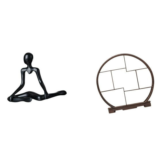 Figura de escritorio,Escultura abstracta de pensador para decoración de oficina y hogar.,Expositor de artesanías,Expositor de madera para objetos de colección artísticos,Estante de