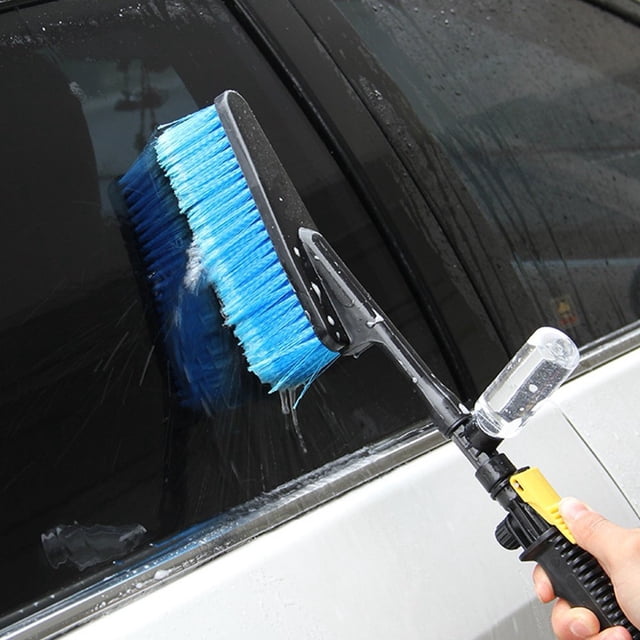 MesaSe Laveur de Jante Longue Poignée Rétractable Extérieur Brosse de Lavage de Voiture de Pulvérisation d'Eau pour Véhicule
