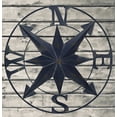 thumbnail image 2 of 24 Inch Distressed Blue Galvanized Metal Compass Rose Wall Hanging Home Decor, 2 of 5