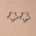 thumbnail image 2 of 1 Pair Trendy Stainless Steel Pentagram Star Earrings For Men, 2 of 5