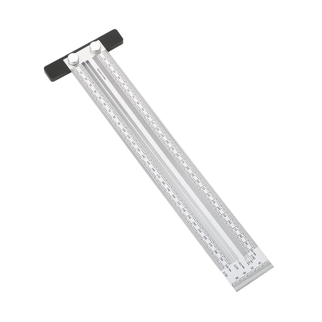 Yeacher Stainless Steel Marking Line Ruler T-shaped Hole/Right Angle Scribing Ruler Carpenter Woodworking Measuring Tool