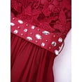 thumbnail image 6 of YEAHDOR Girls Chiffon Sequins Flower Girl Dress Floral Lace Princess Birthday Party Dress Burgundy 14, 6 of 7