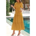 thumbnail image 4 of Vestido de verano DOWERME casual bohemio con volantes huecos, 4 of 9