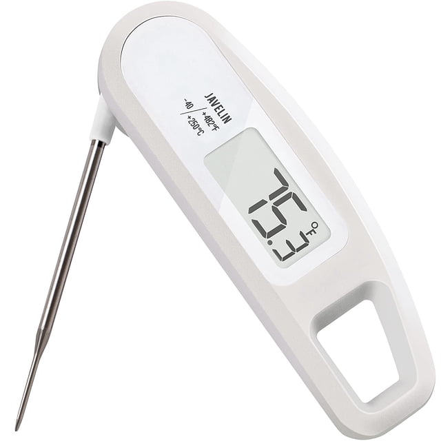 Lavatools Javelin® Ultra-Fast 2-Second Digital Instant Read Meat Thermometer for Cooking, 2.75" Probe, Compact Foldable Design, Large Display, Splash Resistant \u2013 Milk