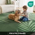 thumbnail image 2 of Sleep Zone 8x10 Washable Non Slip Area Rug Green Palm Leaf, Wave edge Scalloped Water Resistant Rug for Bedroom Living room, 2 of 9