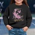 thumbnail image 2 of Gubotare Girl Long Sleeve Sweatshirt Girls Sweatshirt - Girls Classic Crewneck Sweatshirt With Sleeve Print Girls Crop Sweatshirt Size 2T 3T (Black,2-3 Years), 2 of 4