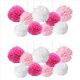 thumbnail image 1 of 18 Piezas Pompones de Papel de Seda Mezclados Pompones Flor Decoración de Fiesta de Boda (Rosa), 1 of 5