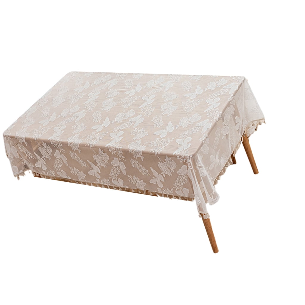 Nylon Lace Tablecloth 140x140/100cm Lace Fringe Tablecloths Table Cover