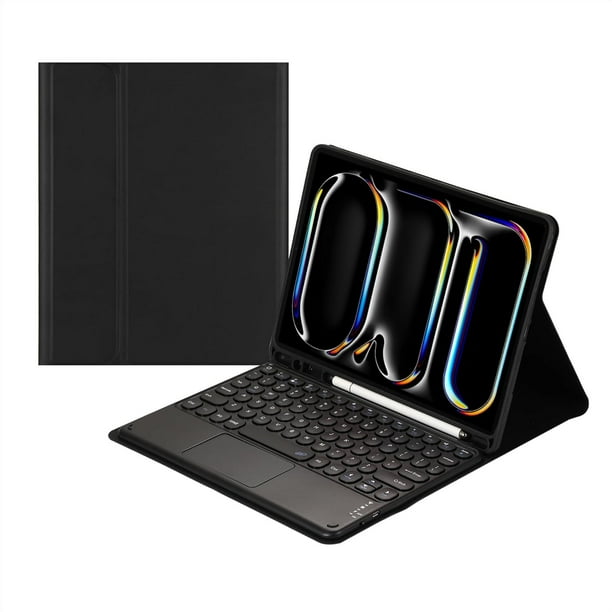 Funda con teclado táctil para iPad Pro de 11 pulgadas 2024 (5.a generación) con portalápices - Teclado Bluetooth táctil magnéticamente desmontable