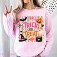 thumbnail image 4 of Trick or Treat Sweatshirt, Pumpkin Lover Gift, Retro Halloween Sweater, Spooky Season Crewneck, 4 of 6