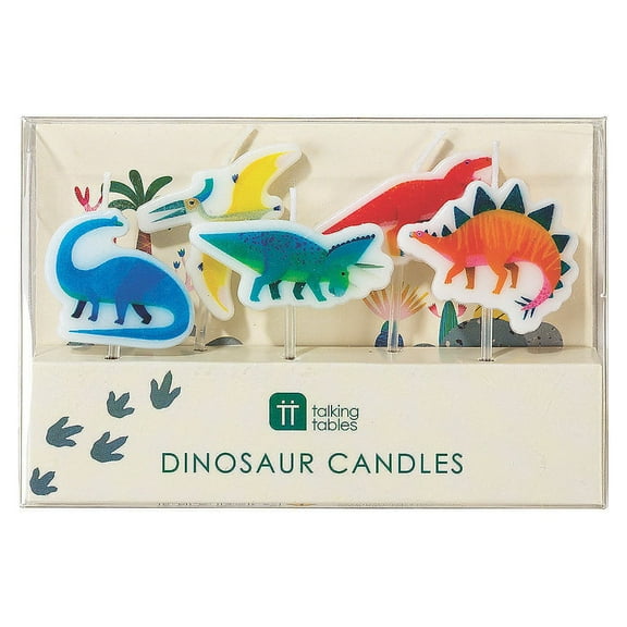 Fun Express 4" Dino-Mite Birthday Candles, Multicolor, 5 Count