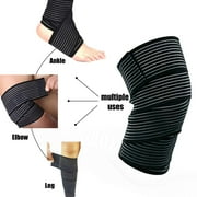 (2 Pack) 1 Pair Elastic Knee Brace Compression Bandage Straps Wraps Support for Legs Pain Relief Knee Pad Sleeve for Women Men Running Basketball Tennis Soccer Football