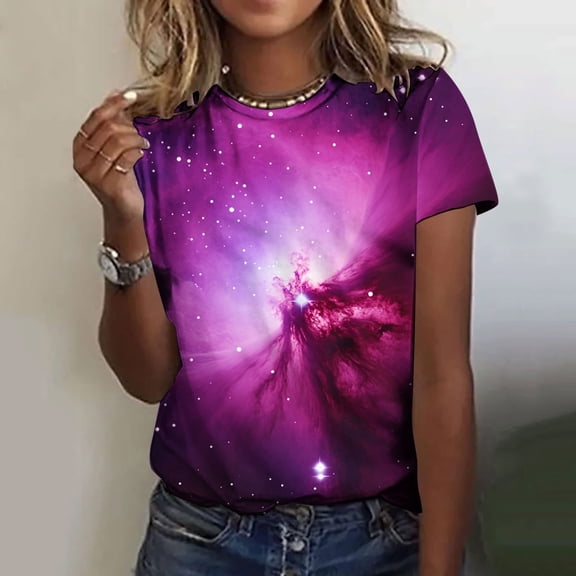 Zivyakyron Womens T Shirts V-Neck Short Sleeve Summer Women Tops Tunic Print Casual Loose Beach Tops