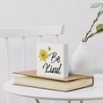 thumbnail image 6 of Zomyto 7x7 Inches Inspirational Be Kind Wooden Box Sign Decorative Kindness Wood Box Sign Sunflower, 6 of 7