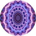 thumbnail image 1 of Ahgly Company Machine Washable Indoor Round Transitional Heliotrope Purple Area Rugs, 5' Round, 1 of 7