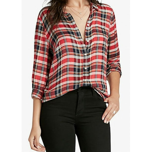 Lucky Brand - Lucky Brand NEW Red Womens Size Medium M Flannel Button ...