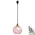 thumbnail image 1 of FSLiving Dimmable J Type Track Light Pendants Remote Control Modern E26 Socket Pink Water Ripple Glass Globe Chandeliers Art Shade 3.2 Ft, Track Mount Industrial for Kitchen Island Customizable, 1 of 8
