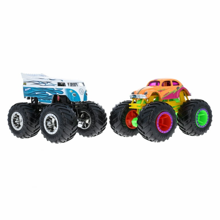 Hot Wheels Monster Trucks Demolition Doubles Drag Bus vs