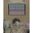thumbnail image 6 of Outdoor TV Cover 48 to 50 Inch Weatherproof, Boho Waterproof TV Screen Protector for Outside Decor with Zipper and Pocket 48"L x 30"H , Geometric Stripes Damask Red and Blue, 6 of 7