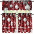 thumbnail image 4 of Christmas Dec Curtains for Kitchen Windows 3 Piece Small Kitchen Window Curtains Over Sink Kitchen Window Curtains for Cafe Bathroom Living Room, 4 of 6
