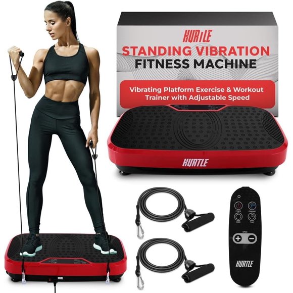 Máquina Plataforma de Vibración Hurtle, Máquina de Ejercicio, Gimnasio en Casa, Sacudidor de Cuerpo Completo, Entrenador de Ejercicio para Pérdida Rápida de Peso con Bandas de Resistencia