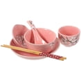 thumbnail image 2 of 6pcs Japanese Style Ceramic Tableware Set Household Cutlery Creative Ceramic Dinnerware Set (Pink), 2 of 3
