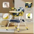 thumbnail image 6 of LHUAI, Foldable Baby High Chair, 4 in 1 Convertible High Chairs, With 5-Point Safety Harness, Adjustable Dining Tray & Backrest & Height, Easy To Clean Surface, For Babies And Toddlers, Yellow, 6 of 7